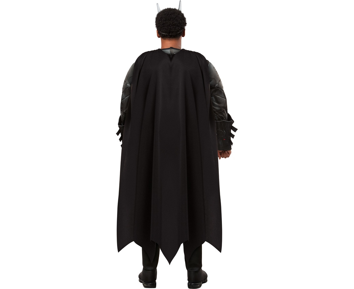 Includes: Batman muscle chest jumpsuit with boot tops, 3D belt, cape and mask